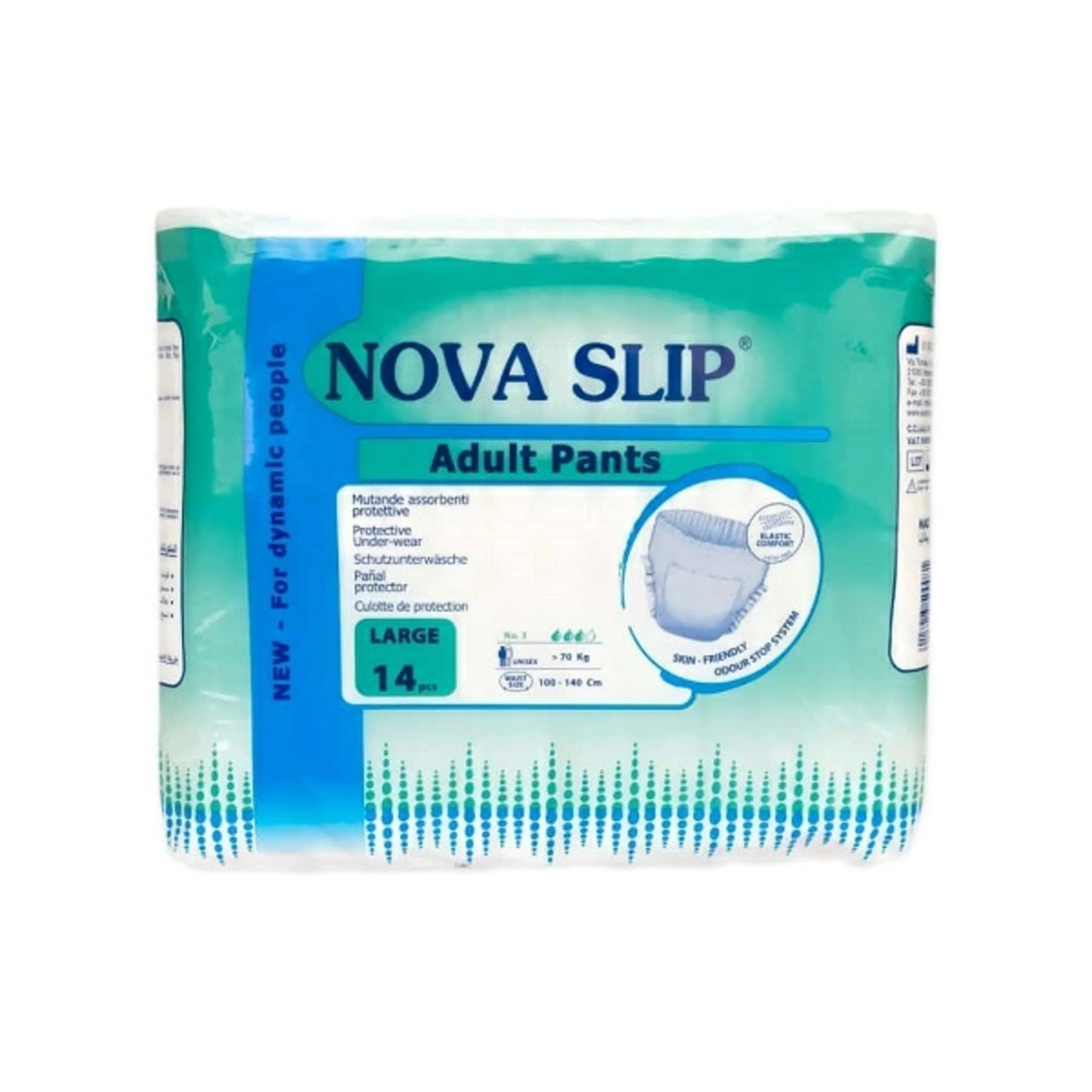 پوشک بزرگسال شورتی نوا اسلیپ nova slip سایز لارج 14تایی